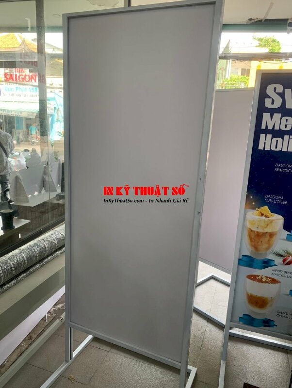 Làm chân sắt standee ngoài trời quảng cáo quán cafe 24h, study cafe - INKTS939