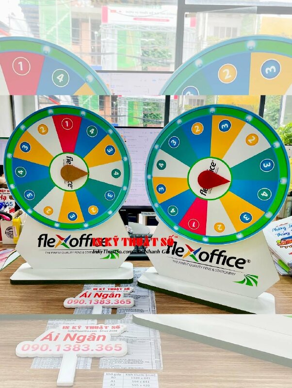 Vòng xoay may mắn để bàn mini in thông tin nhãn hàng theo yêu cầu - INKTS725