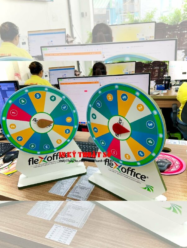 Vòng xoay may mắn để bàn mini in thông tin nhãn hàng theo yêu cầu - INKTS725