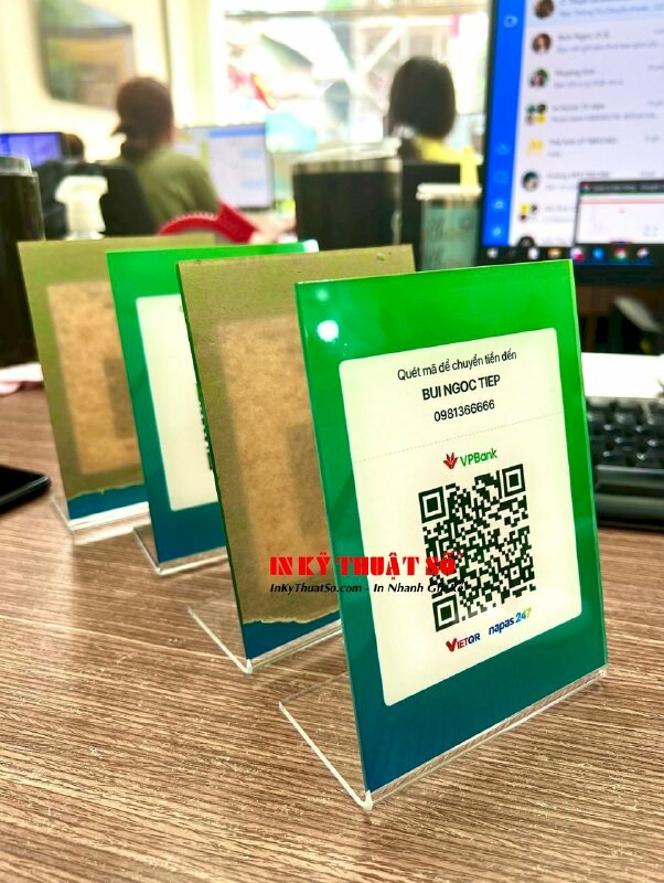 Đế mica quét mã QRcode, standee QR code thanh toán chuyển khoản - INKTS668