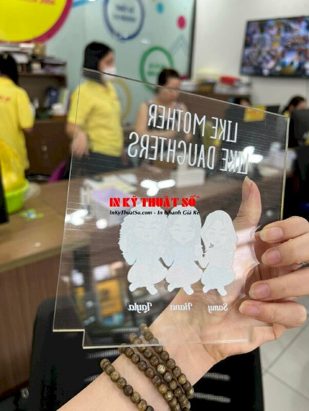 In ảnh Mica trong mực UV có lót trắng phần in - INKTS266