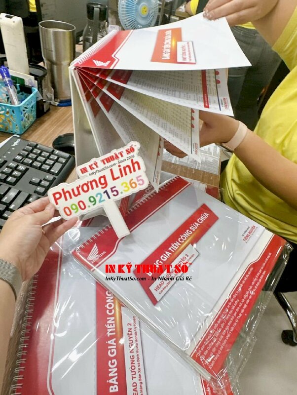 In bảng giá tiền công sửa chữa cho Head Honda dạng lịch để bàn - INKTS1159