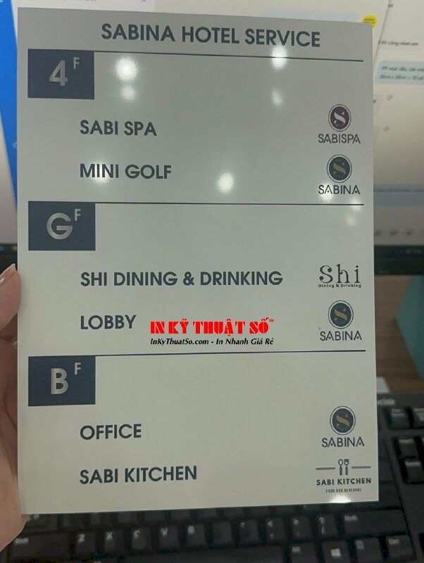 In bảng inox nhôm xước hướng dẫn lối đi - INKTS408