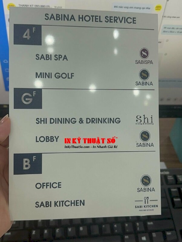 In bảng inox nhôm xước hướng dẫn lối đi - INKTS408