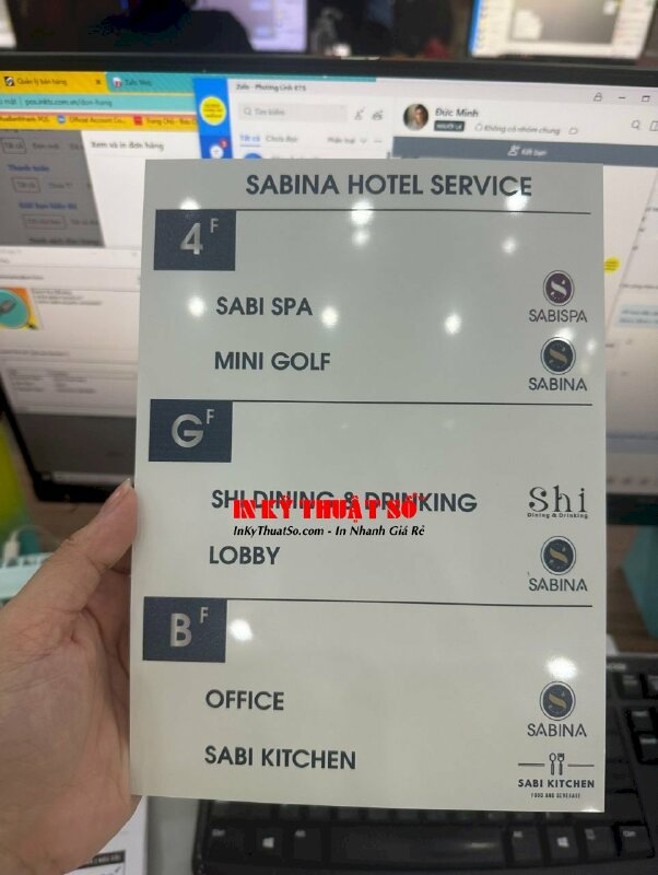 In bảng inox nhôm xước hướng dẫn lối đi - INKTS408
