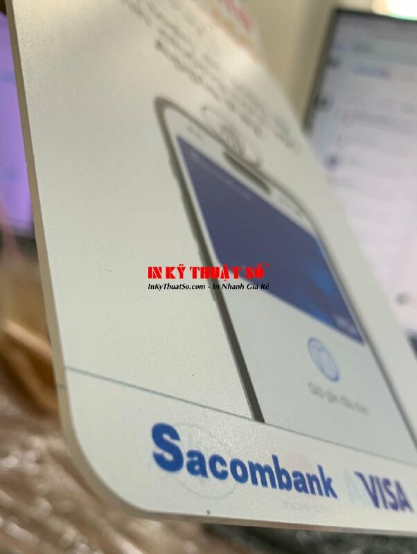 In bảng Mica để bàn thông báo chấp nhận thanh toán qua ví điện tử, cổng thanh toán online - INKTS522