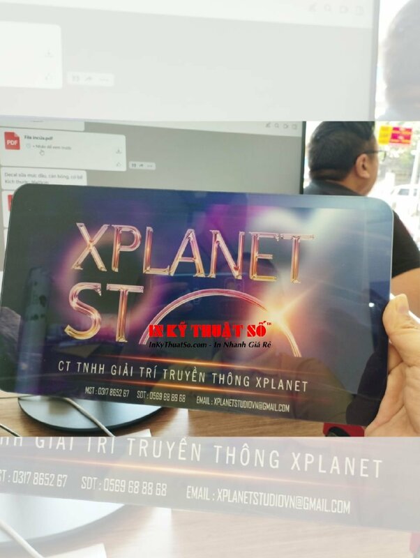 In bảng tên công ty, mica trong in UV ngược - INKTS350