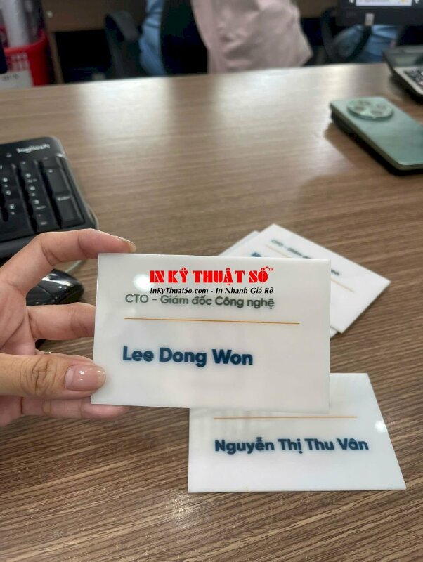 In bảng tên Mica trắng chức danh nhân sự, phòng ban công ty - INKTS3302