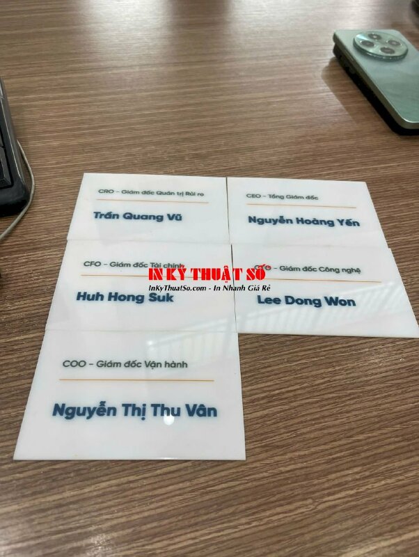 In bảng tên Mica trắng chức danh nhân sự, phòng ban công ty - INKTS3302