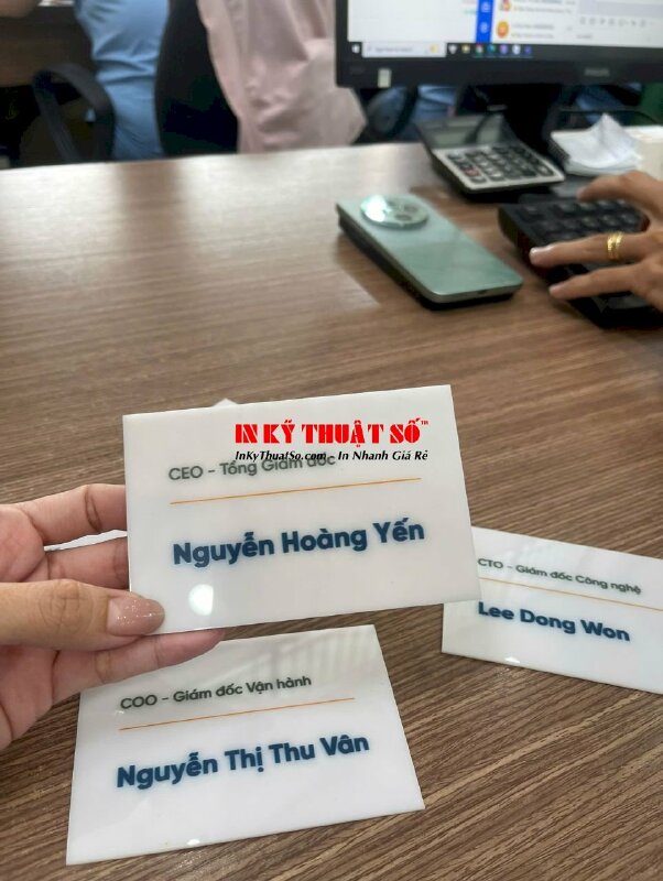 In bảng tên Mica trắng chức danh nhân sự, phòng ban công ty - INKTS3302