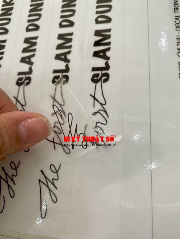 In decal trong, decal sữa, cán màng, bế thành phẩm từng hình - INKTS312