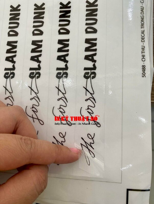 In decal trong, decal sữa, cán màng, bế thành phẩm từng hình - INKTS312