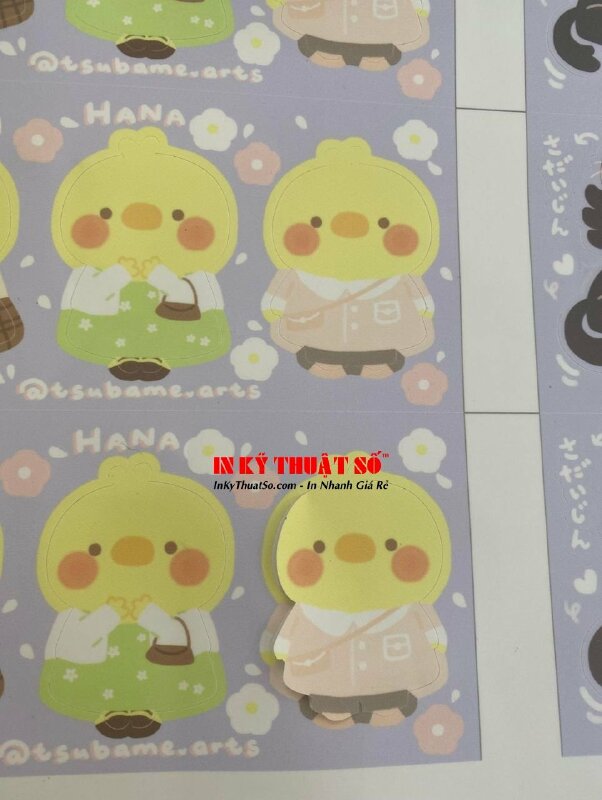 In decal trong, decal sữa, cán màng, bế thành phẩm từng hình - INKTS312
