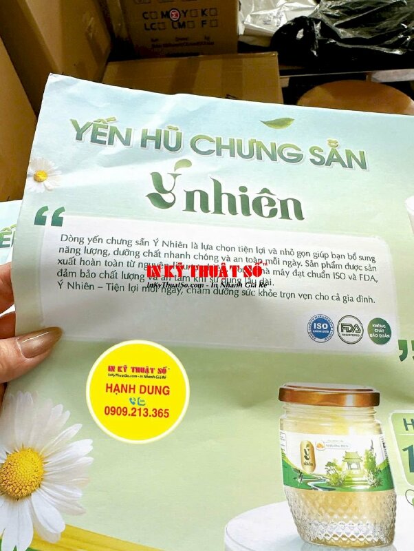 In giấy lót bàn cửa hàng Yến chưng tươi kích thước 30cm x 40cm - INKTS3299