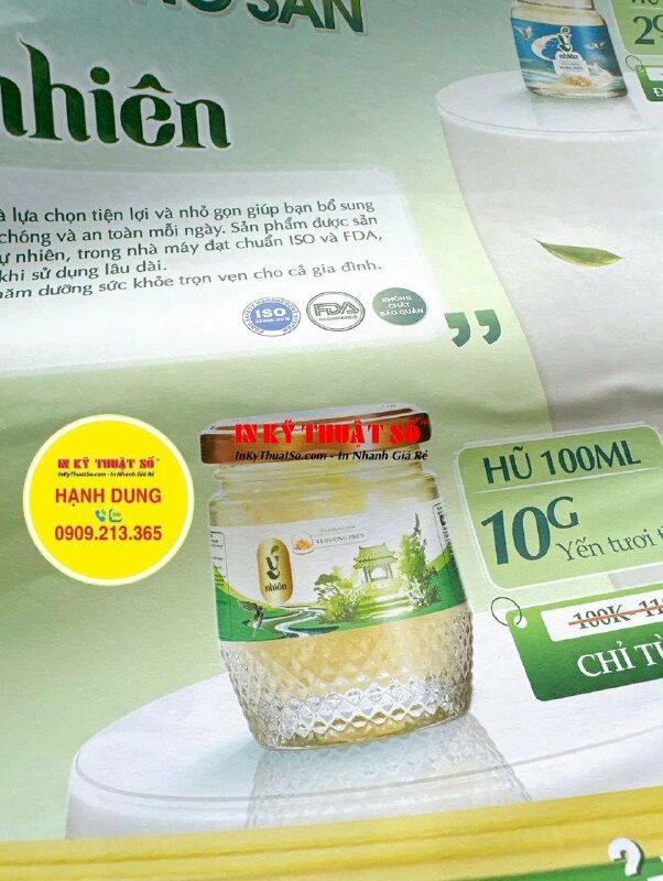 In giấy lót bàn cửa hàng Yến chưng tươi kích thước 30cm x 40cm - INKTS3299