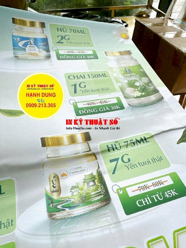 In giấy lót bàn cửa hàng Yến chưng tươi kích thước 30cm x 40cm - INKTS3299