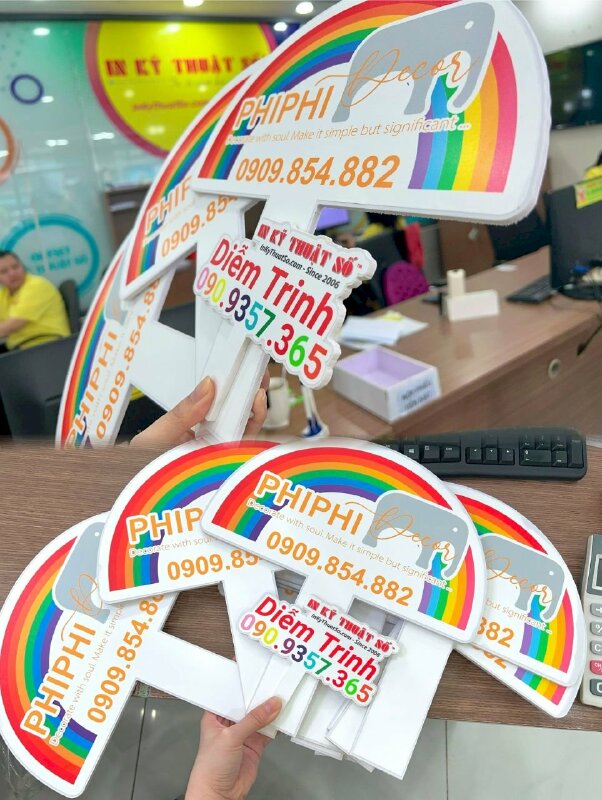 In hashtag cầm tay công ty thiết kế thi công nội thất, hashtag rainbow cầu vồng - INKTS496