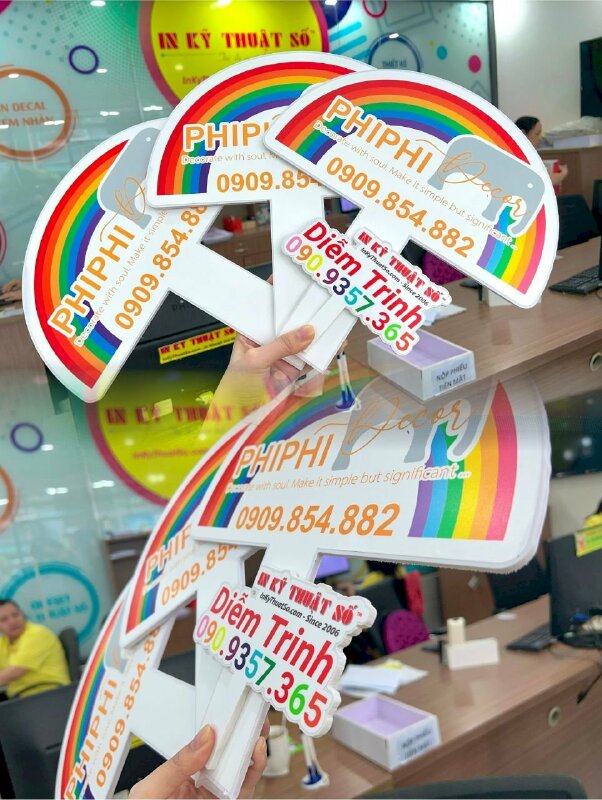 In hashtag cầm tay công ty thiết kế thi công nội thất, hashtag rainbow cầu vồng - INKTS496