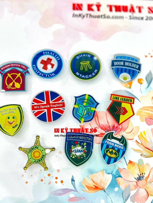 In huy hiệu mica trong, làm huy hiệu nam châm in hình theo yêu cầu - INKTS864