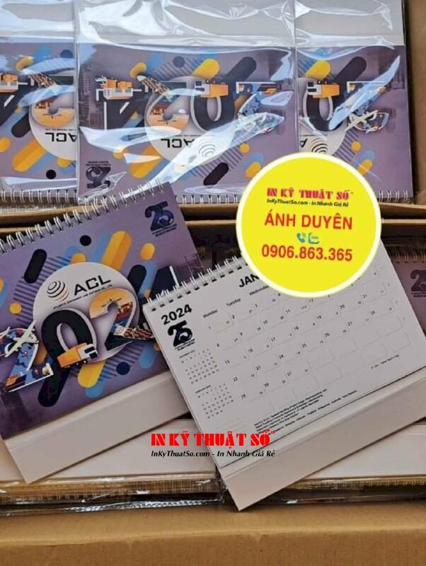 In lịch để bàn chữ A công ty Logistics vận tải quốc tế - INKTS928