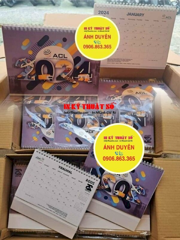 In lịch để bàn chữ A công ty Logistics vận tải quốc tế - INKTS928