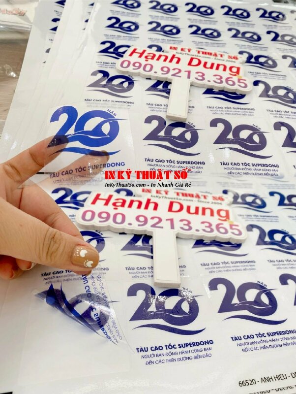 In logo decal trong, in logo kỷ niệm 20 năm thành lập công ty - INKTS702
