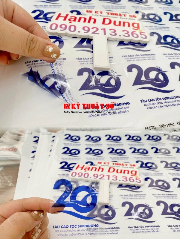 In logo decal trong, in logo kỷ niệm 20 năm thành lập công ty - INKTS702