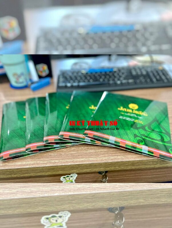 In menu nhà hàng Thái Lan, menu giấy cán bóng, đóng kim giữa - INKTS327