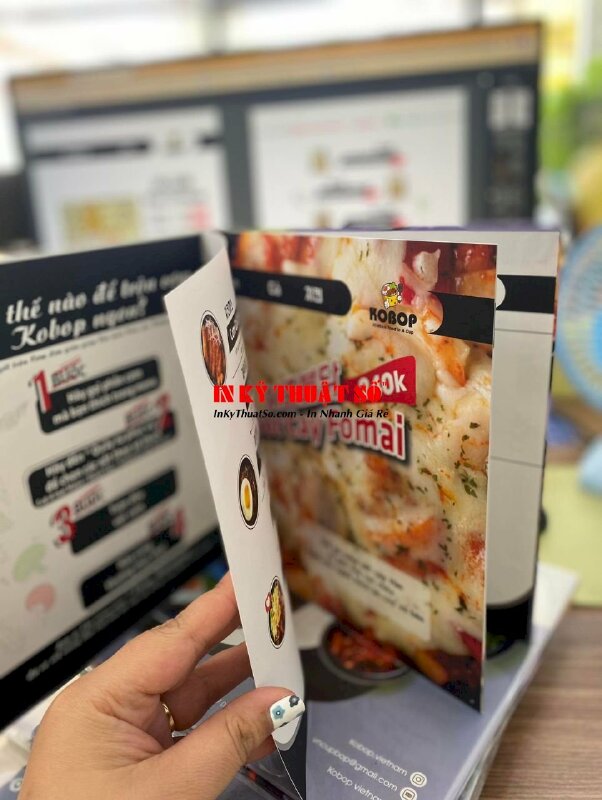 In menu quán ăn Hàn Quốc bìa cứng đóng ghim inox - INKTS244