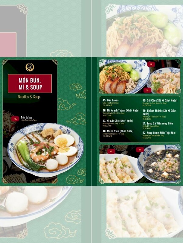 In menu quán ăn tinh hoa ẩm thực Singapore - INKTS594