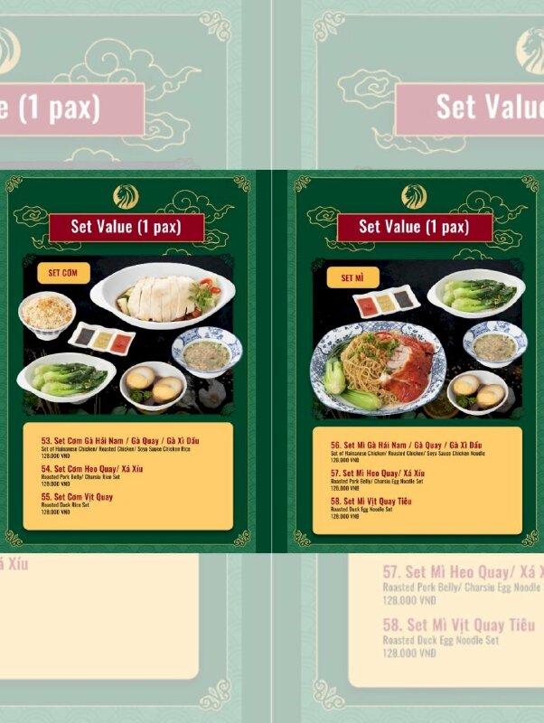 In menu quán ăn tinh hoa ẩm thực Singapore - INKTS594