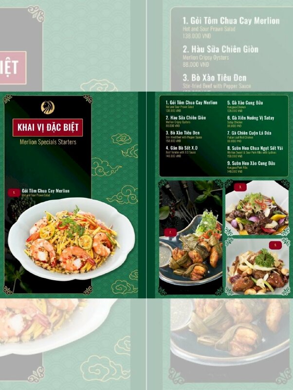 In menu quán ăn tinh hoa ẩm thực Singapore - INKTS594