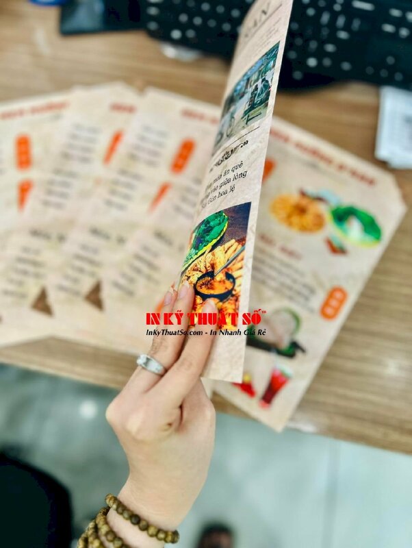 In menu quán nem nướng, menu tấm nhựa mỏng cầm tay khổ A4 tiện dụng - INKTS1169