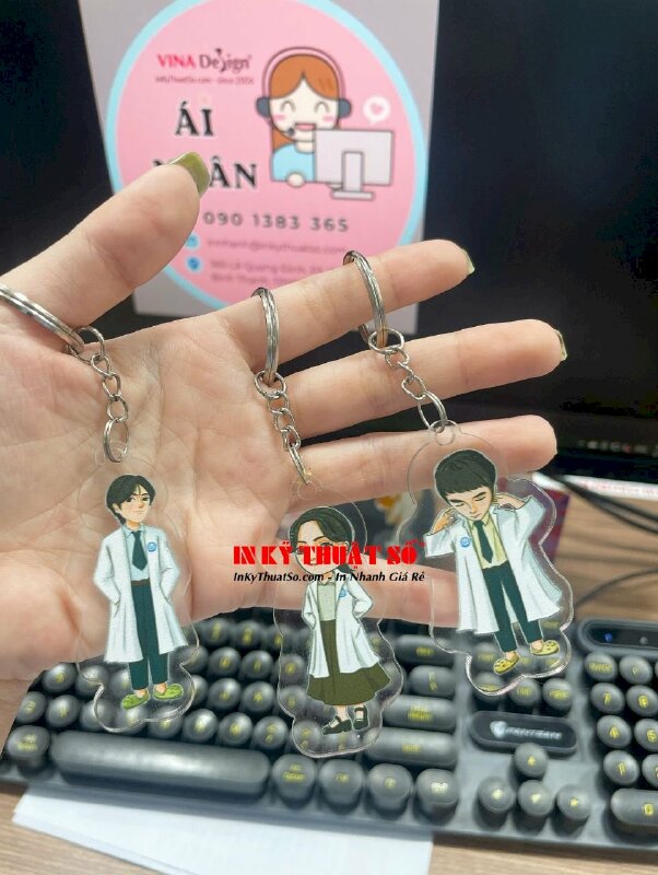 In móc khóa Mica 2 mặt hình chibi bác sĩ - INKTS3304