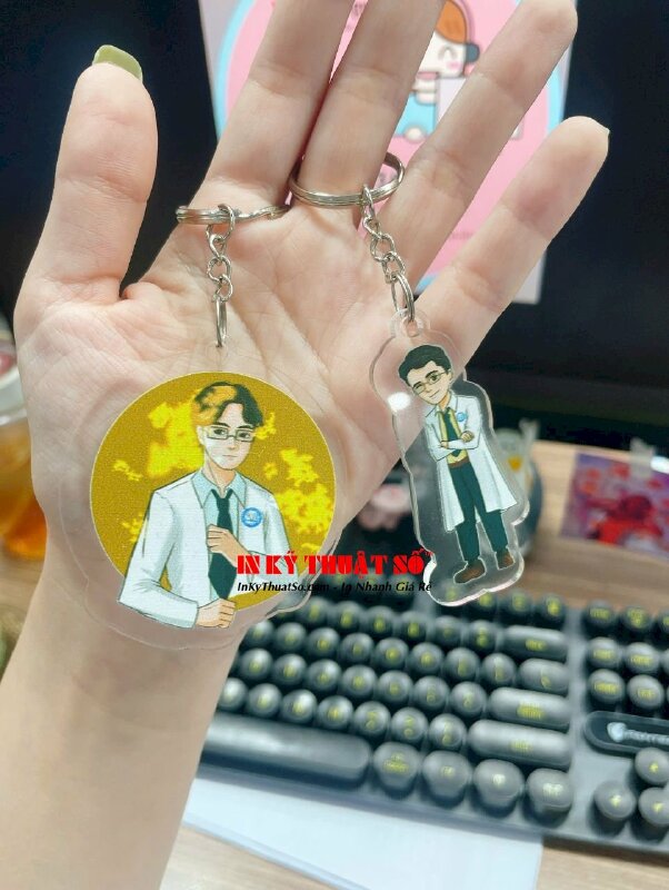 In móc khóa Mica 2 mặt hình chibi bác sĩ - INKTS3304