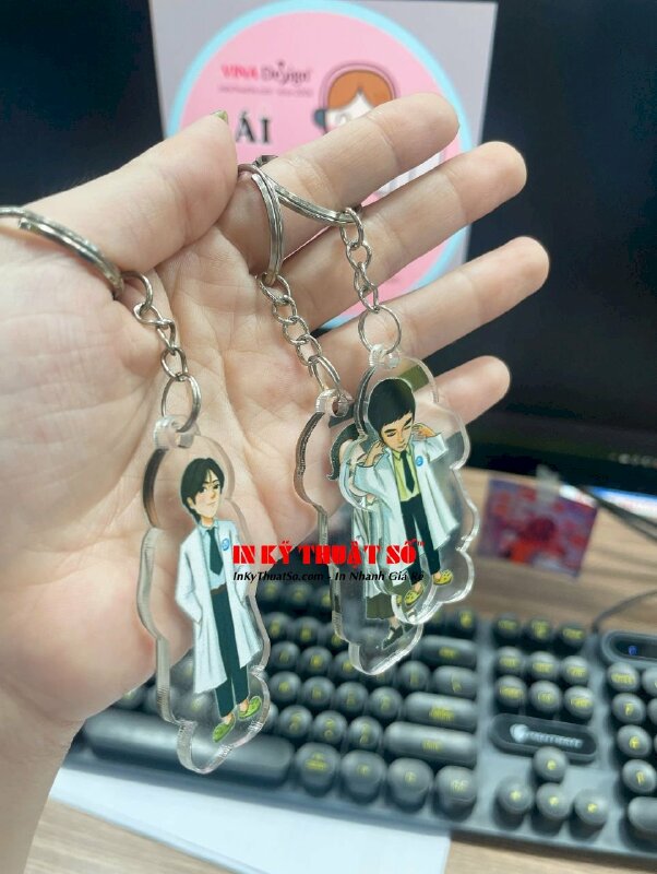 In móc khóa Mica 2 mặt hình chibi bác sĩ - INKTS3304