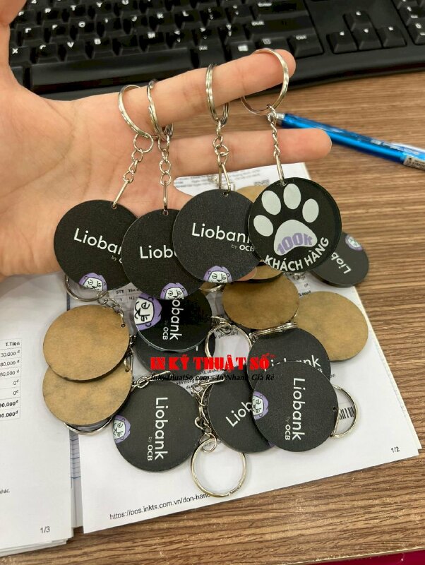 In móc khóa mica logo ngân hàng số - INKTS509