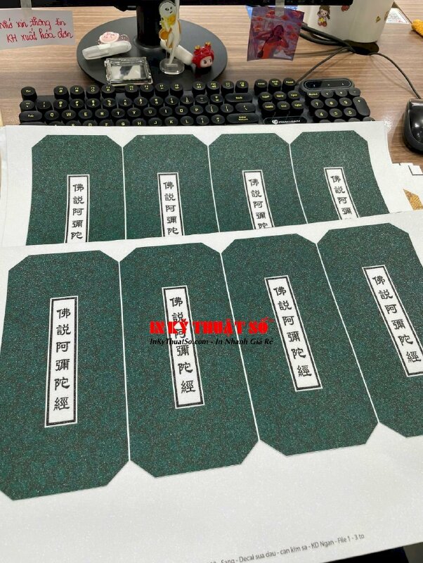 In nhãn dán bìa sách Decal sữa cán kim sa dùng để dán lên bìa ngoài của kinh sách Phật giáo - INKTS1170