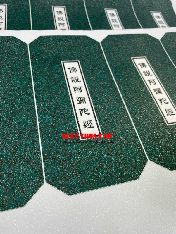 In nhãn dán bìa sách Decal sữa cán kim sa dùng để dán lên bìa ngoài của kinh sách Phật giáo - INKTS1170