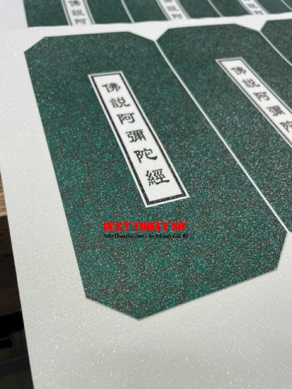In nhãn dán bìa sách Decal sữa cán kim sa dùng để dán lên bìa ngoài của kinh sách Phật giáo - INKTS1170