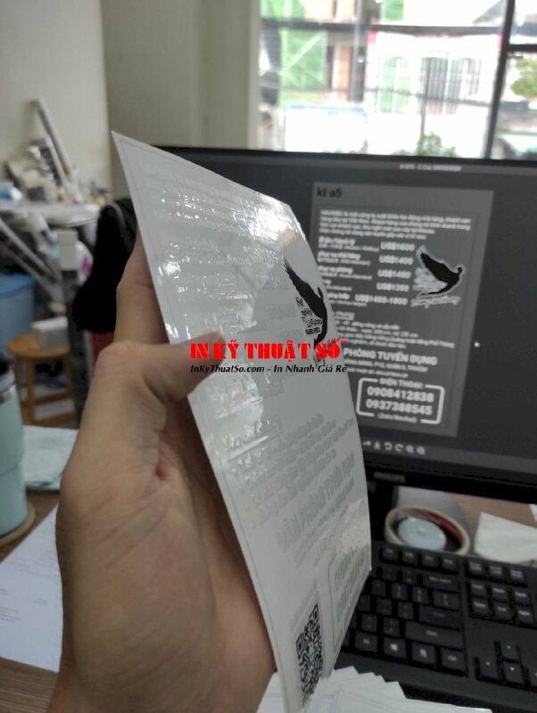 In nhãn UV DTF dán thiệp mica trong suốt, bảng mica Acrylic sang trọng - INKTS806