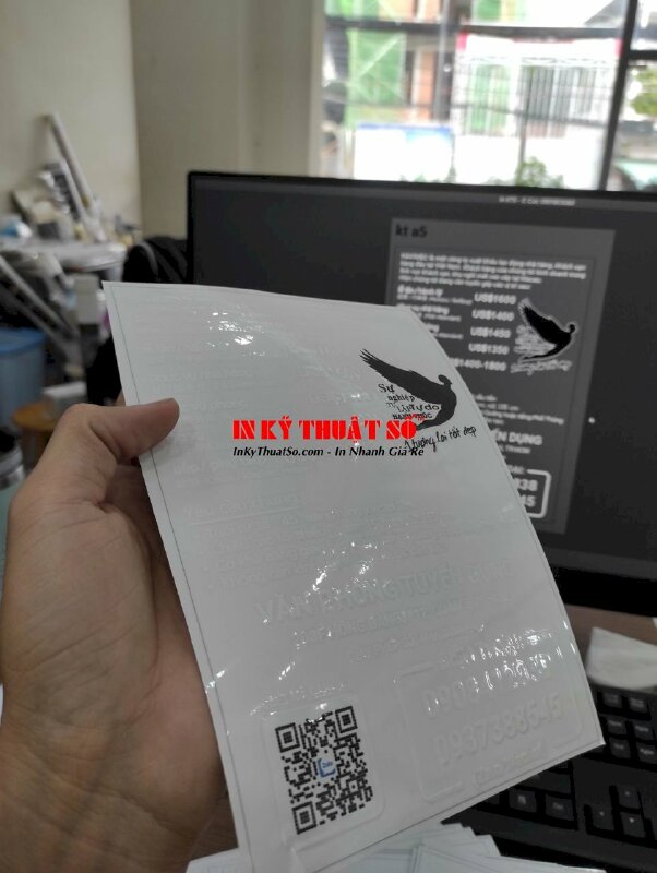 In nhãn UV DTF dán thiệp mica trong suốt, bảng mica Acrylic sang trọng - INKTS806