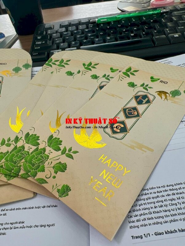 In phong bao lì xì ép kim logo doanh nghiệp - INKTS237
