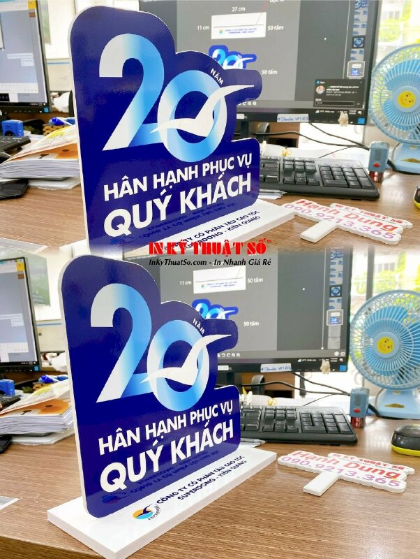 In PP Standee nhỏ để bàn kỷ niệm 20 năm thành lập công ty - INKTS670