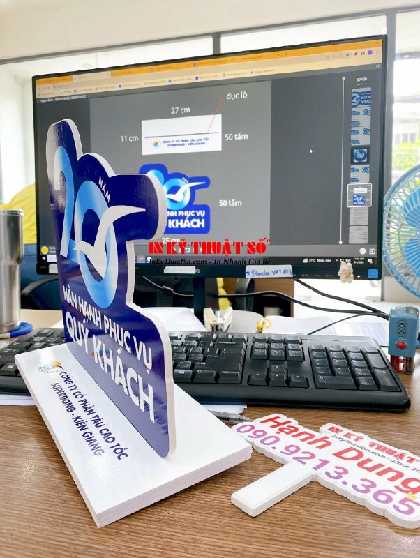 In PP Standee nhỏ để bàn kỷ niệm 20 năm thành lập công ty - INKTS670