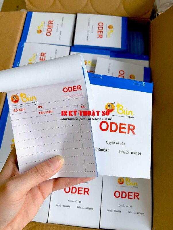 In sổ Order 2 liên, phiếu gọi món cho quán bún - INKTS1180