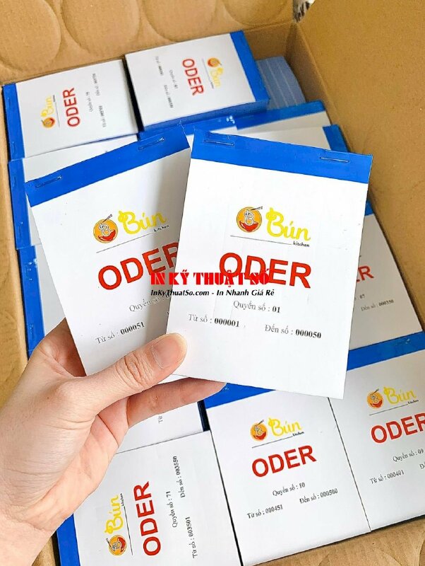 In sổ Order 2 liên, phiếu gọi món cho quán bún - INKTS1180