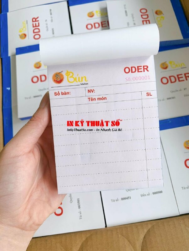 In sổ Order 2 liên, phiếu gọi món cho quán bún - INKTS1180
