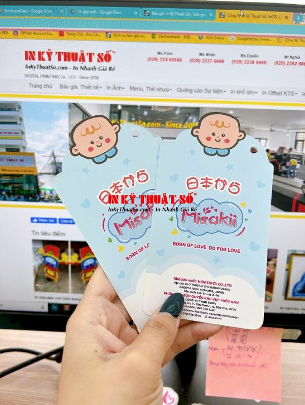 In tag giấy giá rẻ, tag giấy C300gsm in 2 mặt cắt theo hình - INKTS759