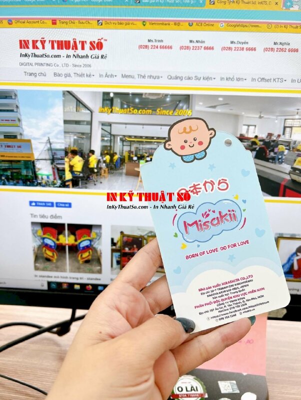 In tag giấy giá rẻ, tag giấy C300gsm in 2 mặt cắt theo hình - INKTS759